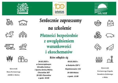 Zaproszenie na szkolenie dla rolników Płatności bezpośrednie z