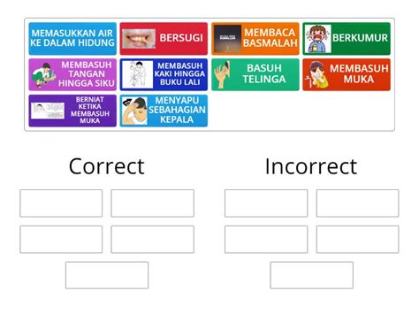 Pendidikan Islam Tahun Rukun Wuduk Yang Betul Group Sort