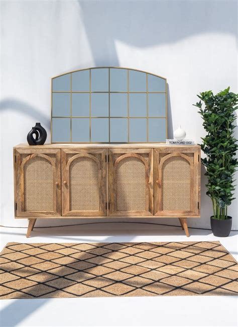 Oriana Four Doors Rattan Buffet With Arch Door Designs Homekode