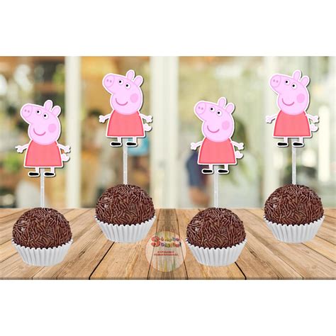 50 Toppers De Docinhos E Cupcake Personalizado Tema Peppa Pig