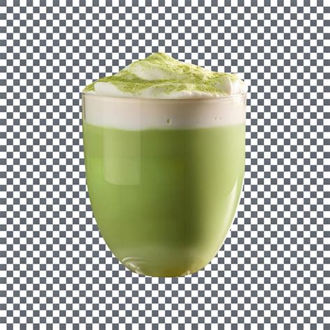 Premium PSD Refreshing Coconut Matcha Latte Glass Isolated On