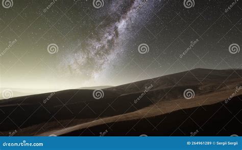 Amazing Milky Way Over The Dunes Erg Chebbi In The Sahara Desert