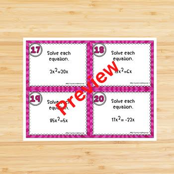 Factoring And Solving Polynomials Task Cards Activity TPT