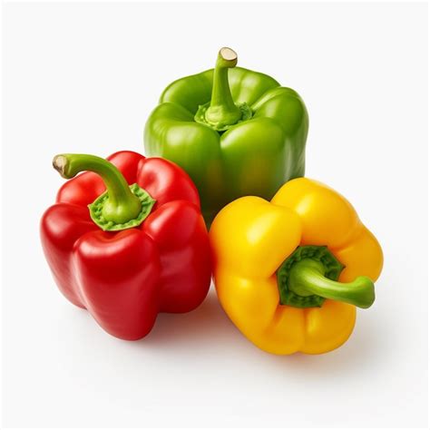 Premium PSD Red Yellow Green Peppers Isolated On Transparent Background