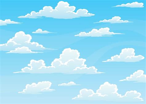 Fondo De Dibujos Animados Del Cielo De Cloudscape Cielo Azul Claro