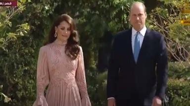 Kate Middleton e o príncipe Wiliam no casamento real da Jordânia