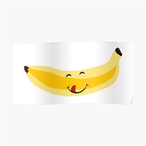 "Banana fruit with yummy face emoji emotion" Poster by viktorijareut ...