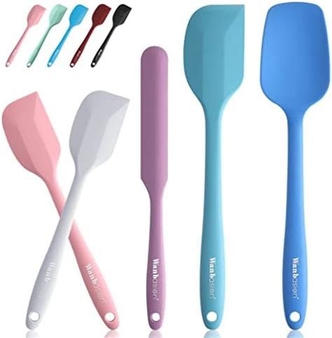 Wanbasion Colorful Piece Rubber Spatula Set Heat Resistant Silicone