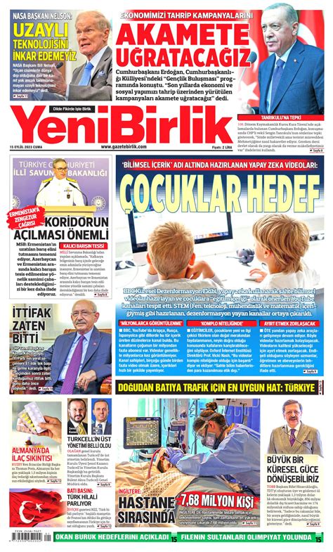 Yenibirlik Gazetesi Yenibirlik Man Et Oku Haberler Eyl L