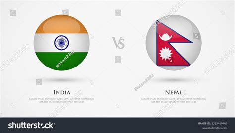 India Vs Nepal Country Flags Template Stock Vector (Royalty Free ...