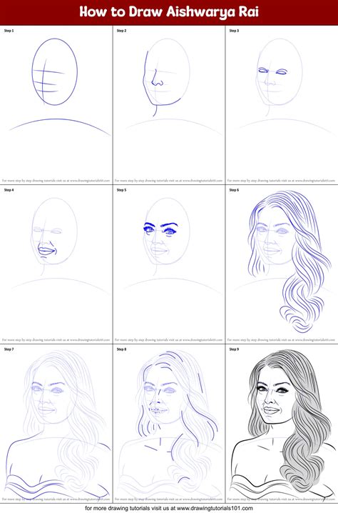 How To Draw Aishwarya Rai Celebrities Step By Step