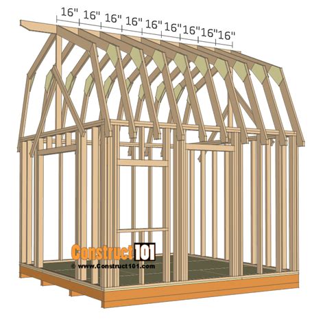 12x12 Barn Shed Plans - With Overhang - Free PDF - Construct101