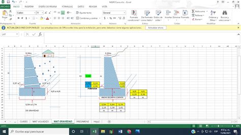 HOJA EN EXCEL PARA PREDIMENSIONAMIENTO DE MUROS DE CONTENCIÓN