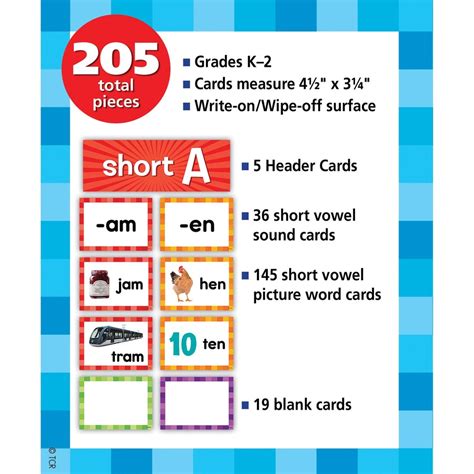 Teacher Created Resources Short Vowels Pocket Chart Cards Skill