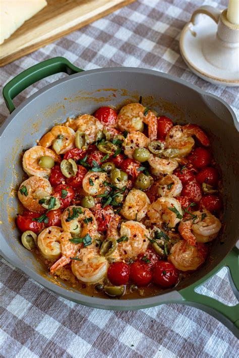 One Skillet Mediterranean Shrimp Dash Of Mandi