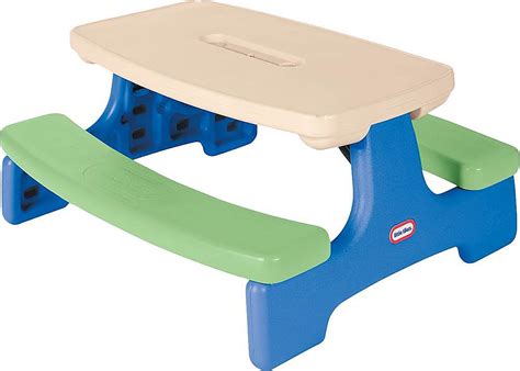 Little Tikes Easy Store Picnic Table With Umbrella Bluegreen 629952m