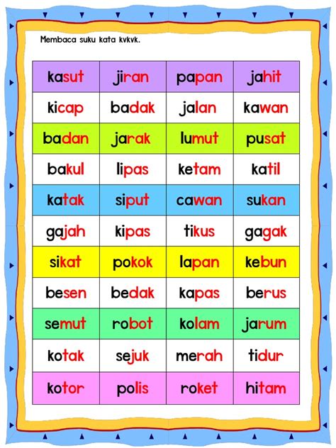 Membaca Suku Kata Kv Kvk Pdf