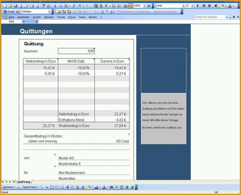 Vorlage Quittung Excel 41 Allerbeste Vorlage Im Jahr 2019 Kostenlos