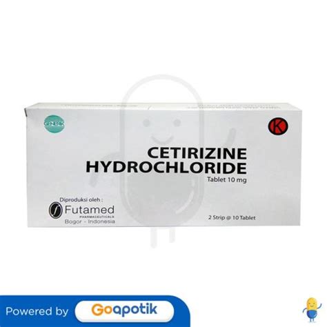 Daftar Penjual Untuk Produk Cetirizine Hydrochloride Futamed 10 Mg Box 100 Tablet