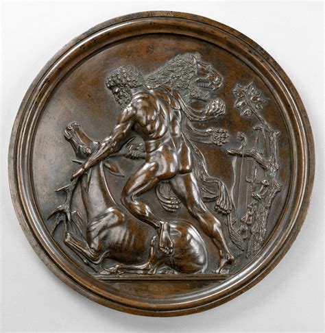 Antico Hercules And The Ceryneian Hind C 1496 Bronze Diameter 32