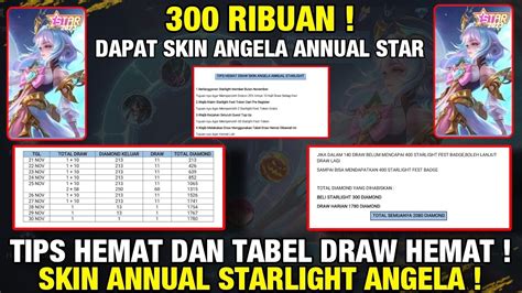 Cara Paling Hemat Dapat Skin Angela Annual Starlight Tips Draw Hemat