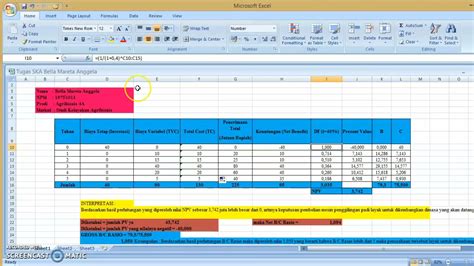 Tugas Ska Menghitung Npv Gross Bc Ratio Net Bc Ratio Dan Irr