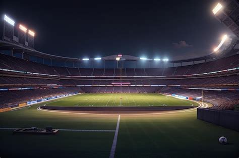 Premium Photo | Football stadium at night top view of a soccer stadium ...