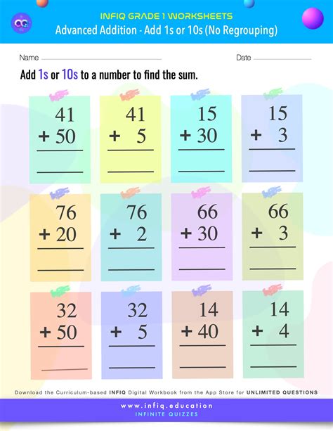 Infiq Grade Math Worksheets Advanced Addition Add S Or S No