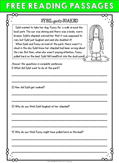 Second Grade Reading Comprehension Practice