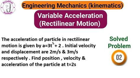 Variable Acceleration Rectilinear Motion Kinematics Problem