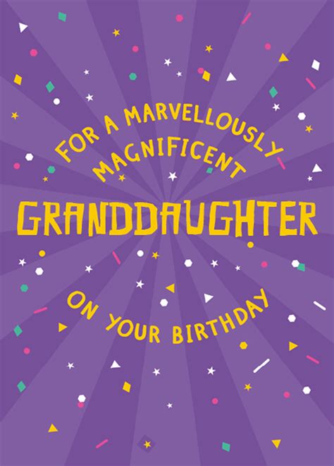 Personalised For A Marvellous Granddaughter Birthday Card Hallmark