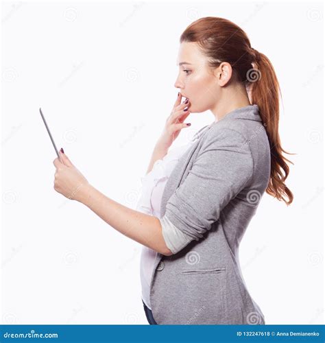 Brunette Plus Size Woman In Smart Casual Outfit Jacker And Blou Stock Photo Image Of Plus
