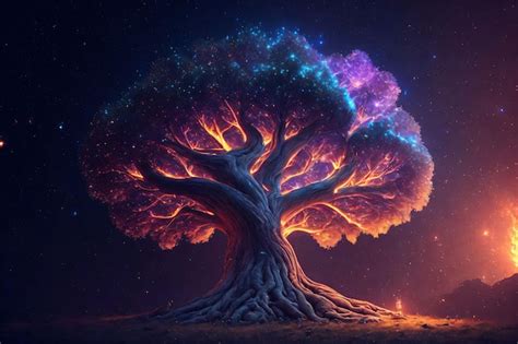 Premium Photo Magic Glowing Tree