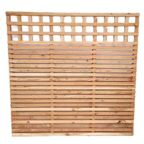 Larch Fence Panel With Lattice Top Jandp Garden Products