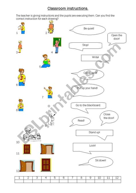 Classroom Instructions Esl Worksheet By Giebin