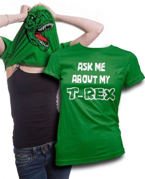 Ask Me About My T Rex T Shirt Dinosaur Flip Tee Womens Great Xmas Present Ebay Black