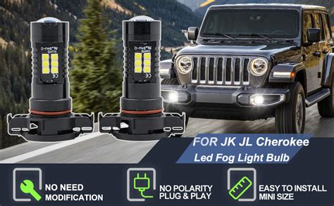 NSLUMO PSX24 Focos LED Antiniebla Para J Eep Wrangler JK JL Grand