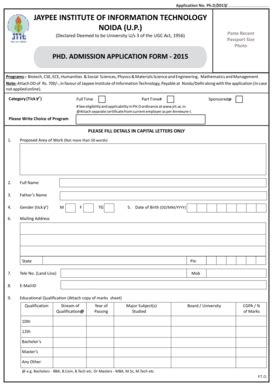 Fillable Online Jiit Ac Ph D Application Form Cdr Jaypee Institute Of