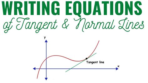 Writing Equations Of Tangent And Normal Lines Youtube