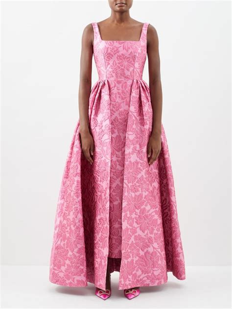 Spencer Gathered Floral Cloqu Gown Emilia Wickstead Evening Dress