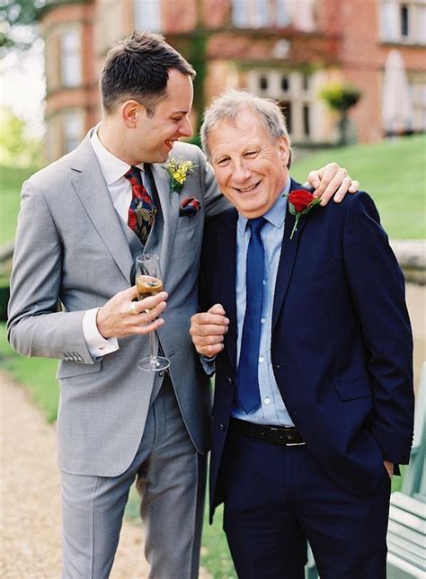 Groom And Father Of The Groom In Grey And Navy Father Of The Bride