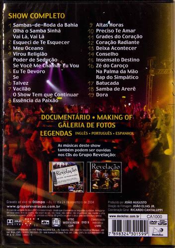 Dvd Grupo Revela O Ao Vivo No Olimpo Novo Lacrado R Em