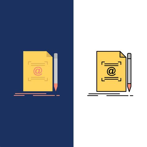 Note Letter Text Mail Create Icons Flat and Line Filled Icon Set Vector