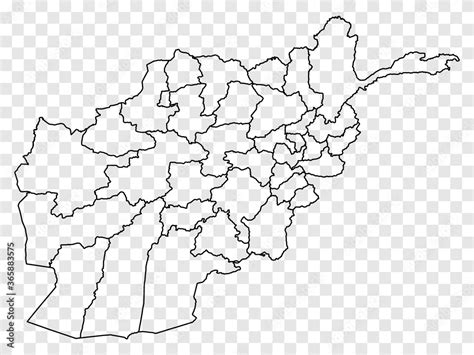 Blank map Afghanistan. High quality map of Afghanistan on transparent ...