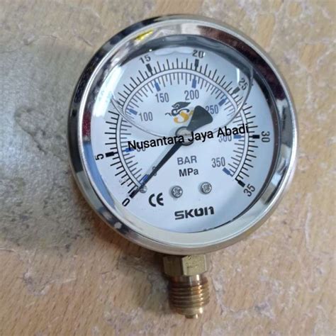 Jual Pressure Gauge SKON Stainless 2 1 2 Inchi 35 Mpa 350 Bar Di Seller