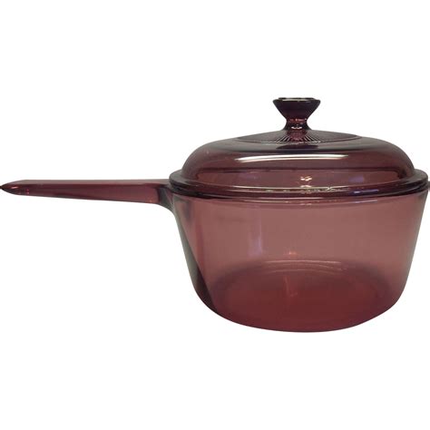 Corning Ware Cranberry Vision Saucepan With Lid From