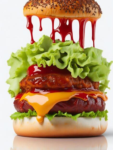 Premium AI Image A Mouthwatering Closeup Of A Delicious Cheeseburger