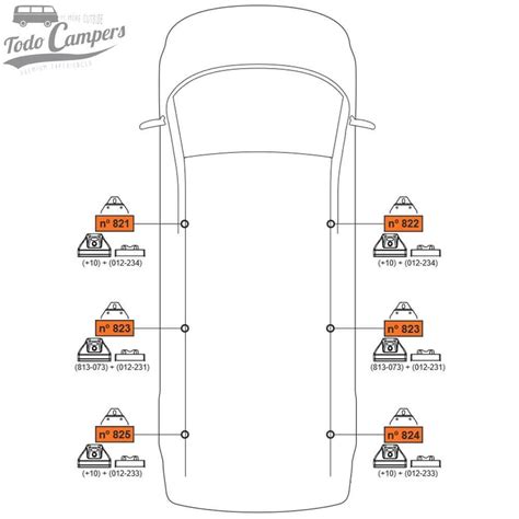 Kit 6 Anclajes Para Barras De Techo Cruz Berlingo II Todo Campers