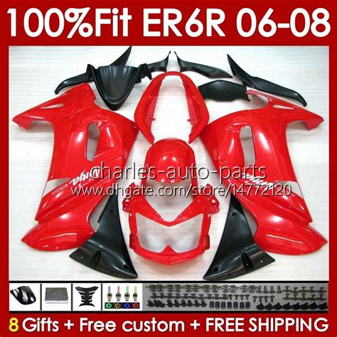 Red Injection Molded Bodywork Ifak Kit For Kawasaki Ninja 650r Er6 650