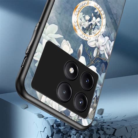 Coque Poco X6 Pro 5G Verre Trempé Anneau Support Florale Ma Coque